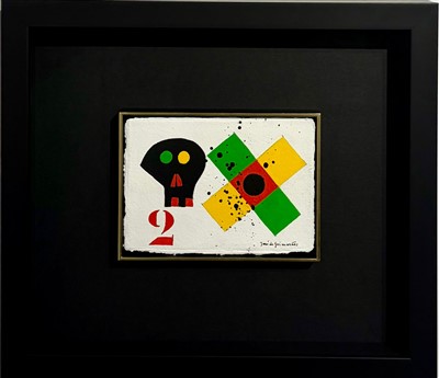 Guache sobre papel artesanal 16x22 cm, Dimensão com moldura 42x48 cm